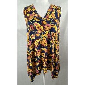 NWT ModCloth Top Womens Large Asymmetric Ham Tank V-Neck Sleeveless‎ Fun Flowy